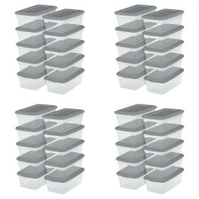 6 Qt. Storage Box Plastic, Titanium, Set of 40