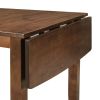 TOPMAX 3-Piece Wood Drop Leaf Breakfast Nook Dining Table Set with 2 X-back Chairs for Small Places, Brown