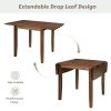 TOPMAX 3-Piece Wood Drop Leaf Breakfast Nook Dining Table Set with 2 X-back Chairs for Small Places, Brown