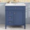 30'' Bathroom Vanity with Top Sink, Modern Bathroom Storage Cabinet with 2 Drawers and a Tip-out Drawer, Single Sink Bathroom Vanity