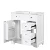 30" Bathroom Vanity with Sink Top, Bathroom Vanity Cabinet with Door and Two Drawers, MDF Boards, Solid Wood, One Package