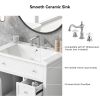 30" Bathroom Vanity with Sink Top, Bathroom Vanity Cabinet with Door and Two Drawers, MDF Boards, Solid Wood, One Package
