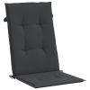 Garden Highback Chair Cushions 2 pcs Black 47.2"x19.7"x1.2" Fabric