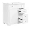 30" Bathroom Vanity with Sink Top, Bathroom Vanity Cabinet with Door and Two Drawers, MDF Boards, Solid Wood, One Package