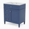 30'' Bathroom Vanity with Top Sink, Modern Bathroom Storage Cabinet with 2 Drawers and a Tip-out Drawer, Single Sink Bathroom Vanity